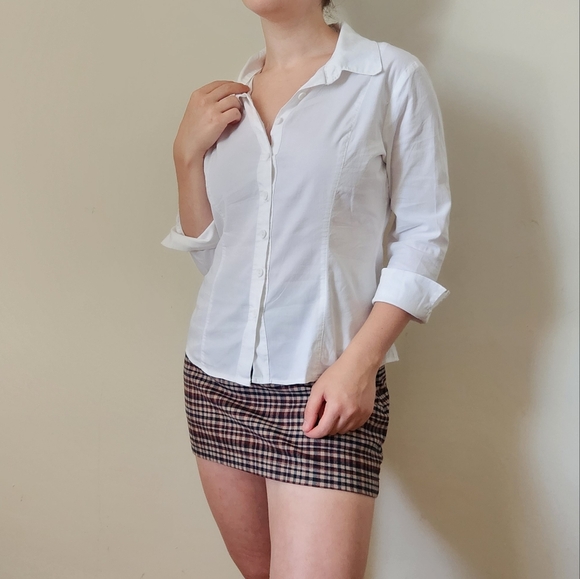 White Cotton Button Up - Picture 1 of 6